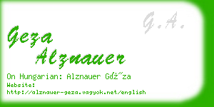 geza alznauer business card